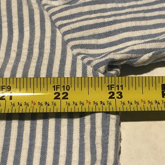 Vintage Willow Ridge Blue And White Striped Metal Zipper Women’s Jacket Medium - Picture 8 of 12